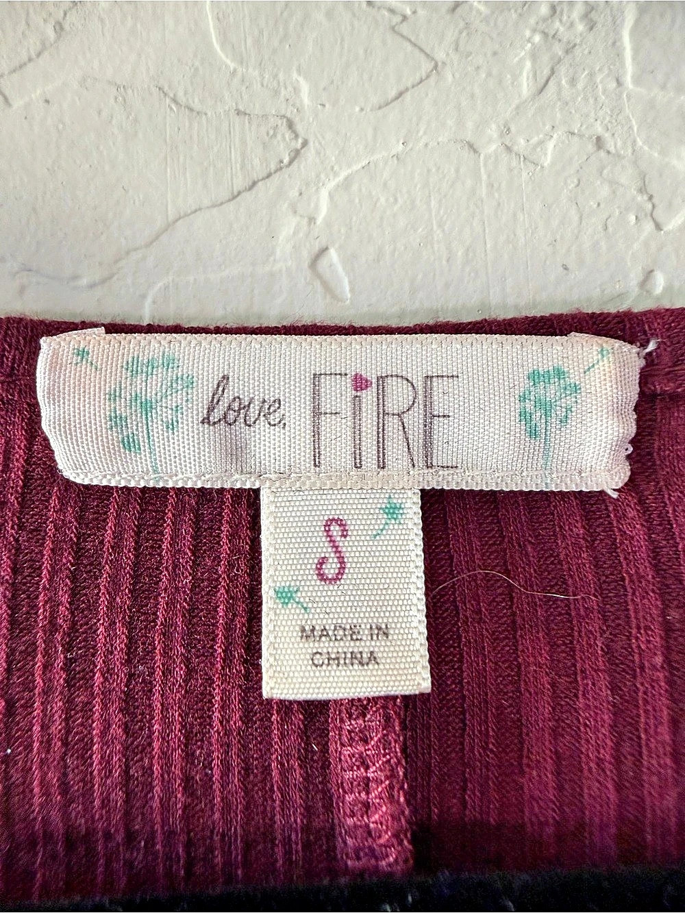 Love Fire Ribbed Mini Dress Size Small - Picture 5 of 5